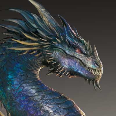 巨大 ブルードラゴン ドラゴンのイラスト 七海ルシアのモンスターイラスト格納庫