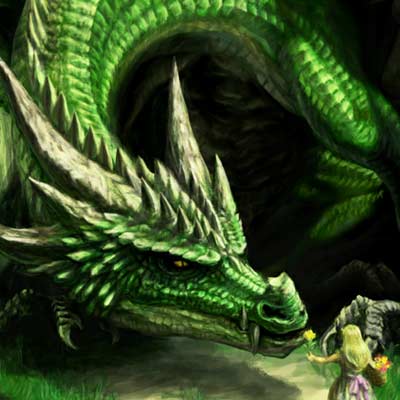 ドラゴンと女の子 ドラゴンのイラスト 七海ルシアのモンスターイラスト格納庫
