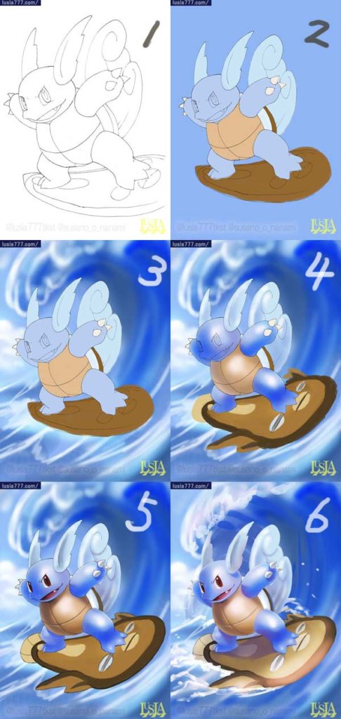 ポケモンイラスト カメール 七海ルシアのモンスターイラスト格納庫