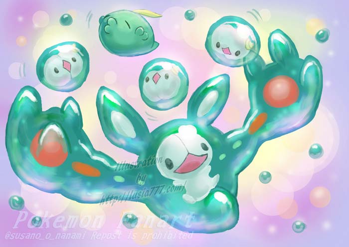 ランクルス ポケモンイラスト ファンアート Reuniclus 01 七海ルシアのモンスターイラスト格納庫