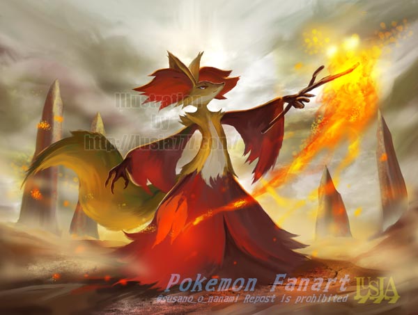 マフォクシー ポケモンイラスト Delphox 01 七海ルシアのモンスターイラスト格納庫