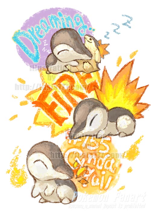 ヒノアラシ ポケモンイラスト ファンアート Cyndaquil 01 七海ルシアのモンスターイラスト格納庫