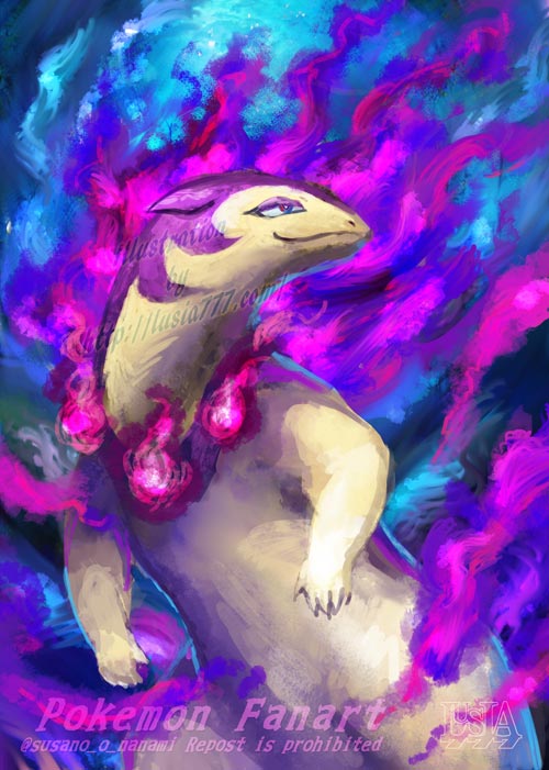 ヒスイバクフーン ポケモンイラスト ファンアート Typhlosion 02 七海ルシアのモンスターイラスト格納庫