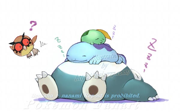 いねむりカビゴン/世界睡眠デー【ポケモンイラスト/ファンアート】 | 七海ルシアのモンスターイラスト格納庫
