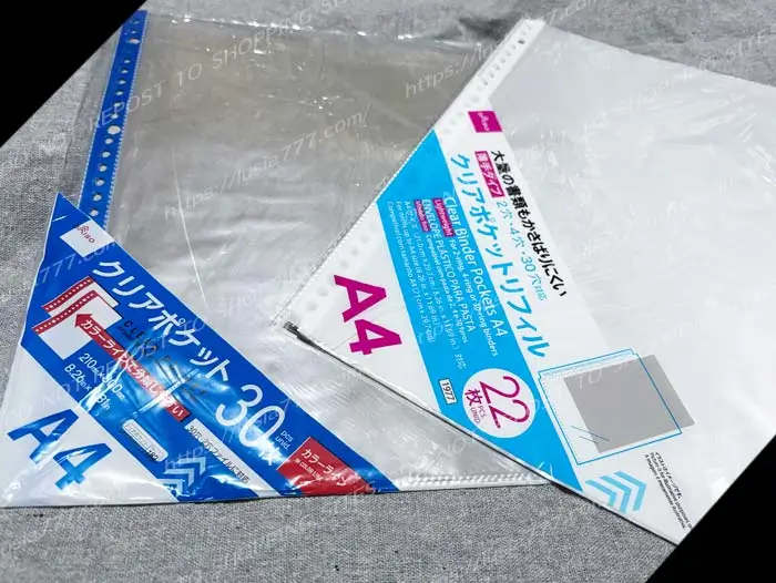 ダイソーのA4クリアポケットが30枚から22枚入りに減って、実質上、値上げとなっていた。