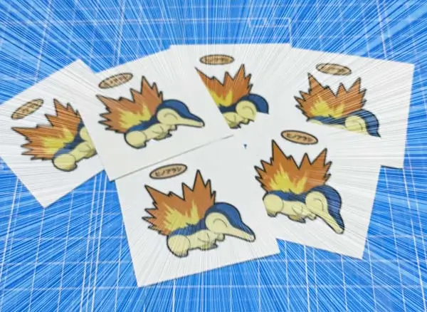 ヒノアラシのポケモン・デコキャラシール。 / Cyndaquil Pokémon decorative character sticker.