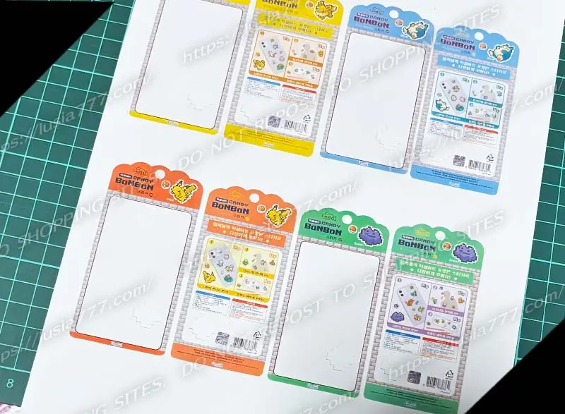 ミニチュアパッケージ風シールの作り方その1。台紙を縮尺コピーする。